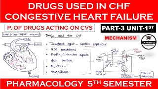 Drugs Used in Congestive Heart Failure  CHF  Part3 Unit1  pharmacology 5th sem [upl. by Wernda]