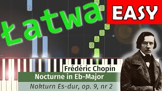 🎹 Nokturn Op 9 nr 2 F Chopin  Piano Tutorial łatwa wersja 🎵 NUTY W OPISIE 🎼 [upl. by Semela]