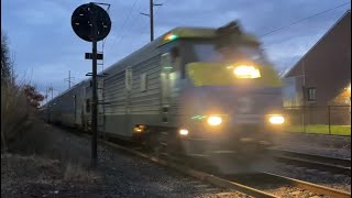 A chilly Groundhog Day evening for a LIRR horn recital on the Montauk Branch 2224 [upl. by Aihsyla]