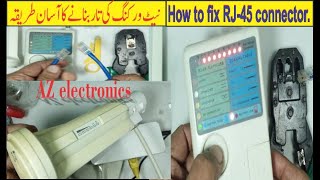 13 RJ45 connector color code in urdu  Lan cable tester how to use  RJ45 crimping tutorial [upl. by Zarger]