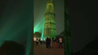 Qutub Minar Light Show docvlogger shorts qutubminarlightshow qutubminardelhi qutubminar [upl. by Yttap201]