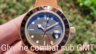 Glycine Combat Sub GMT ReviewGL0316 WITH SW3302 [upl. by Netneuq]