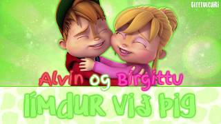 Alvin og Birgittu  Límdur Við Þig  Stuck On You Icelandic with lyrics [upl. by Bethena]