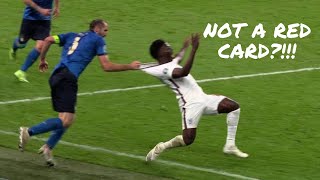 Euro 2020 Final  Chiellini fouls Saka [upl. by Meid]