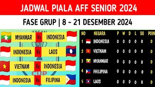 Jadwal Piala Aff Senior 2024 Fase Grup [upl. by Nylde]