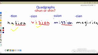 Decoding quadgraph tion sion ssion cian [upl. by Jolie662]