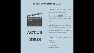 What is the Difference Between Actus Reus and Mens Rea canadianlaw lawlibrary learnlaw criminal [upl. by Coop]