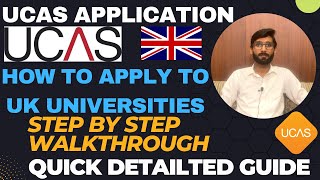 UCAS Application Process  How to apply to UK Universities 🇬🇧 UCAS Step By Step Walkthrough Guide [upl. by Annahael]