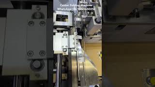 Hot and cold satin ribbon label cutting and folding machine for nylon taffeta labelcuttingmachine [upl. by Tebasile]