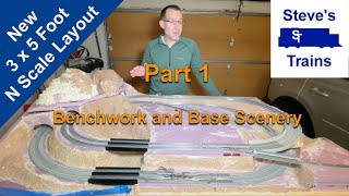 New 3x5 N Scale Layout Project Part 1 Benchwork and Base Scenery [upl. by Clary]