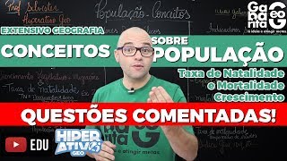 Exercícios de Geografia pro ENEM  Crescimento Demográfico População Absoluta e Relativa [upl. by Niraa]