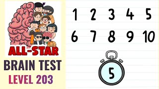 Brain Test All Star Level 203  Quickly tap the numbers in order  Walkthrough [upl. by Wershba]