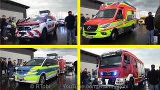 Rettmobil Expo 2023 Parade  85 EMS Fire Police vehicles with lights amp sirens GER  52023 [upl. by Warrin30]