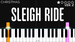 Christmas  Sleigh Ride  EASY Piano Tutorial [upl. by Enaerb285]