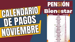 CALENDARIO de PAGOS de NOVIEMBRE de la Pensión BIENESTAR para ADULTOS mayores [upl. by Phonsa]