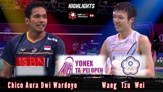 Amazing 🔴 Chico Aura Dwi Wardoyo INA vs TPE Wang Tzu Wei Badminton Taipei Open Mens Singles [upl. by Ettelrac]