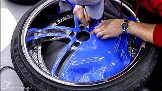 15 minutes How To Wrap Wheel Faces Like A Pro Using Gloss Riviera Blue To Match The Car [upl. by Aelyk]