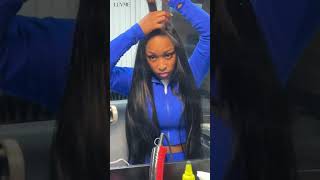 Watch me do a middle part quick weave with leave out💕 luvmehair shorts hair hairtutorial [upl. by Scholem]