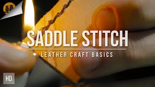 Saddle Stitch Tutorial  Leather Craft Basics [upl. by Ellevehc492]