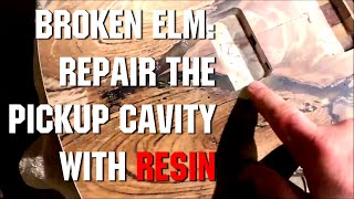 102 Repair a pickup cavity with resin and spot level frets [upl. by Selemas237]