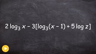 How to rewrite a logarithmic expression as one single logarithm [upl. by Aerdnaed]