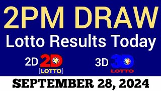 Lotto Result Today 2pm Draw September 28 2024 Swertres Ez2 PCSO Live Result [upl. by Nevins]