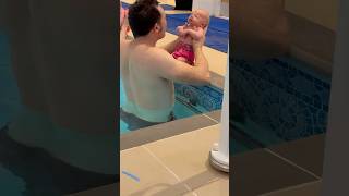 Dad Teaching His 2 Week Old Baby to Swim [upl. by Davenport]