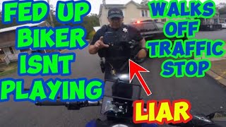 Cop harasses fed up biker and biker walks off traffic stop [upl. by Ameyn]