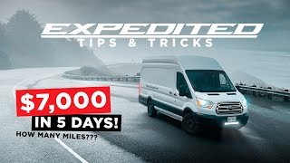 OTR Expediting 7000 in 5 days  Tips amp Tricks  Cargo Van  Transit  Sprinter Van  EXPEDITED [upl. by Bullard]