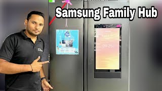 Samsung Spacemax Family Hub Smart Refrigerator 2022  DemoUnboxingReview [upl. by Fredella]