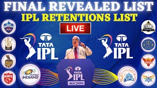 🔴IPL Live Retention 2025  RCB CSK MI KKR SRH DC PBKS RRLSG  IPL Retained Players 2025 Live [upl. by Daryl]