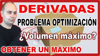 ❇️ PROBLEMA DE OPTIMIZACIÓN USANDO DERIVADASVOLUMEN MÁXIMO ❇️ Bachillerato PAU 2025 [upl. by Yerxa]