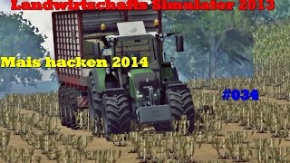 Landwirtschafts Simulator 2013 HD 034 Mais hacken 2014 mit Claas Jaguar 990 [upl. by Inglis309]