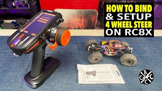 How To Bind Radiolink RC8X And Setup 4 Wheel Steering for Crawling [upl. by Muire]