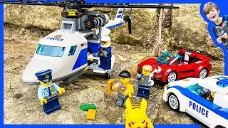 LEGO POLICE CARS and HELICOPTERS RESCUE PICACHU [upl. by Hudis]