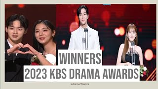 Full LIST OF Winners Of The 2023 KBS Drama Awards II 2023 KBS DRAMA AWARDS WINNERS [upl. by Dronski479]