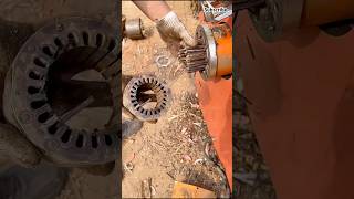 The process of removing copper from the rotors of motors tools recycling shorts [upl. by Lilac]