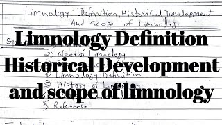 Limnology Definition  Historical Development And Scope Of Limnology [upl. by Gayler31]