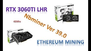 RTX 3060Ti LHR on NBminer Ver390 mining ETHEREUM [upl. by Silas]