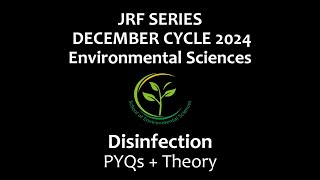 Disinfection II JRF SERIES DEC 2024 II UGC amp CSIR NET II environmentalscience disinfection [upl. by Leonidas]