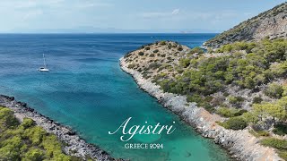 Stunning Drone Shots of Agistri Greece Blue Sea Waves and Boats [upl. by Lamee]