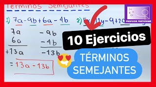 ✅SIMPLIFICAR TÉRMINOS SEMEJANTES 10 EJERCICIOS Estudia para tu examen  ÁLGEBRA [upl. by Anselmo]