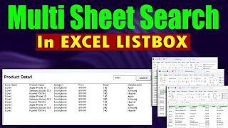 Mastering Excel Listbox MultiSheet Search Simplified with ListBox  Workbook Free [upl. by Lleihsad]