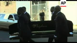 Whitney Houstons casket carried from hearse to church [upl. by Coster387]