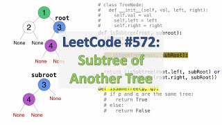 LeetCode 572 Subtree of Another Tree  More Recursive DFS [upl. by Tehcac395]