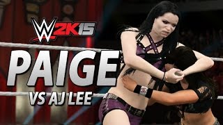 WWE 2K15 DLC Gameplay Paige vs AJ Lee Divas Championship [upl. by Loziram]