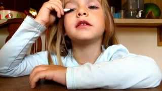 3 year old doing a makeup tutorial using crayons [upl. by Mickelson]