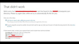 OneDrive access Issue user not in directory Microsoft O365 2022 [upl. by Nodaj]