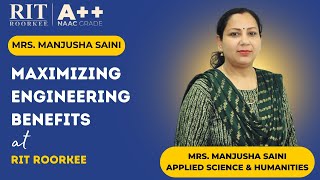 Maximize Your Engineering Journey with Insights from Mrs Manjusha Saini at RIT Roorkee [upl. by Okomot]