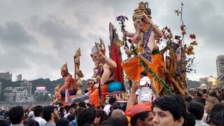 MUMBAI GANESH VISARJAN AT GIRGAON CHOWPATTY  GANPATI VISARJAN 2016 [upl. by Nolyarg]